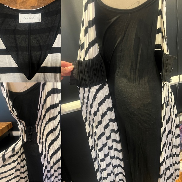 A.L.C. Stripe Jersey double layer Dress - Picture 2 of 3